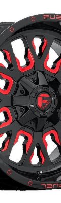Fuel 1PC Aluminum Rim D612 STROKE 18X9in Gloss Black Red Tinted Clear Finish, D61218902645 Fuel 1PC Aluminum Rim D612 STROKE 18X9in Gloss Black Red Tinted Clear Finish, D61218902645